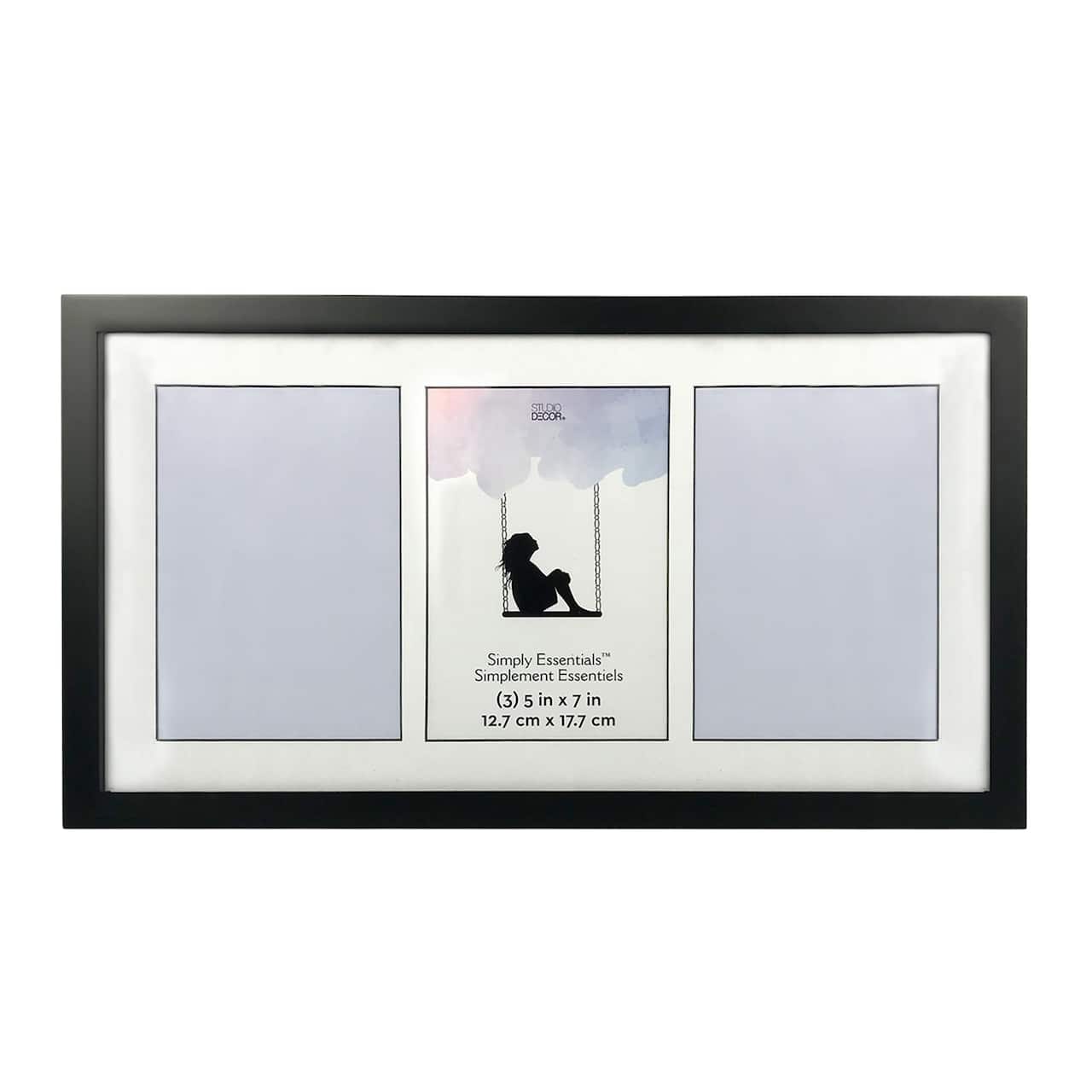 Simply Essentials™ 3 Opening Black Collage Frame with Mat by Studio Décor®